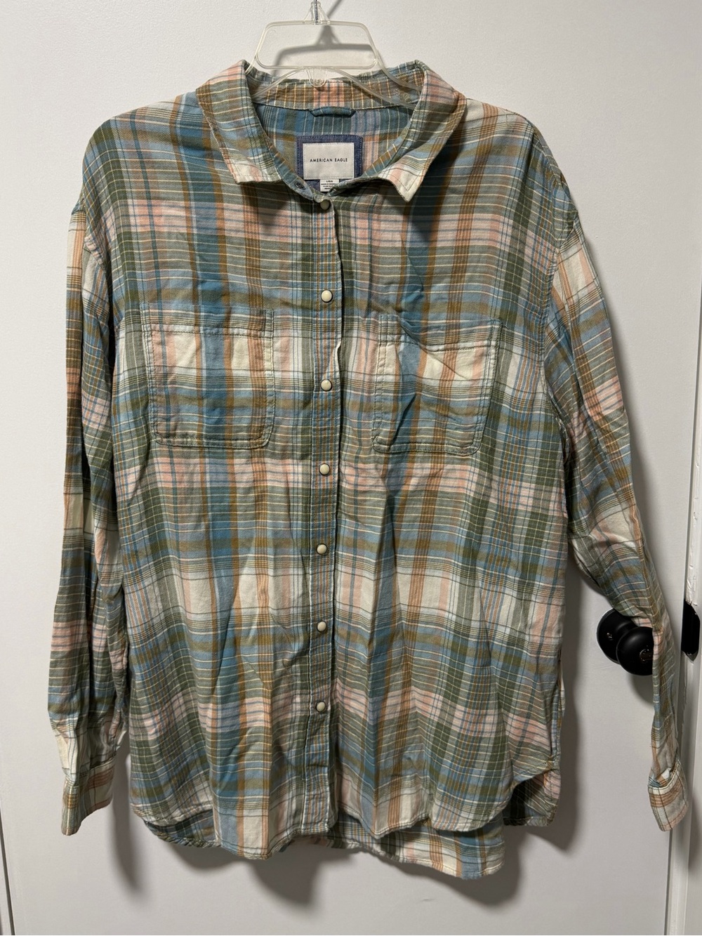 American Eagle Plaid Button Up Shirt | Snap Buttons | Size Large